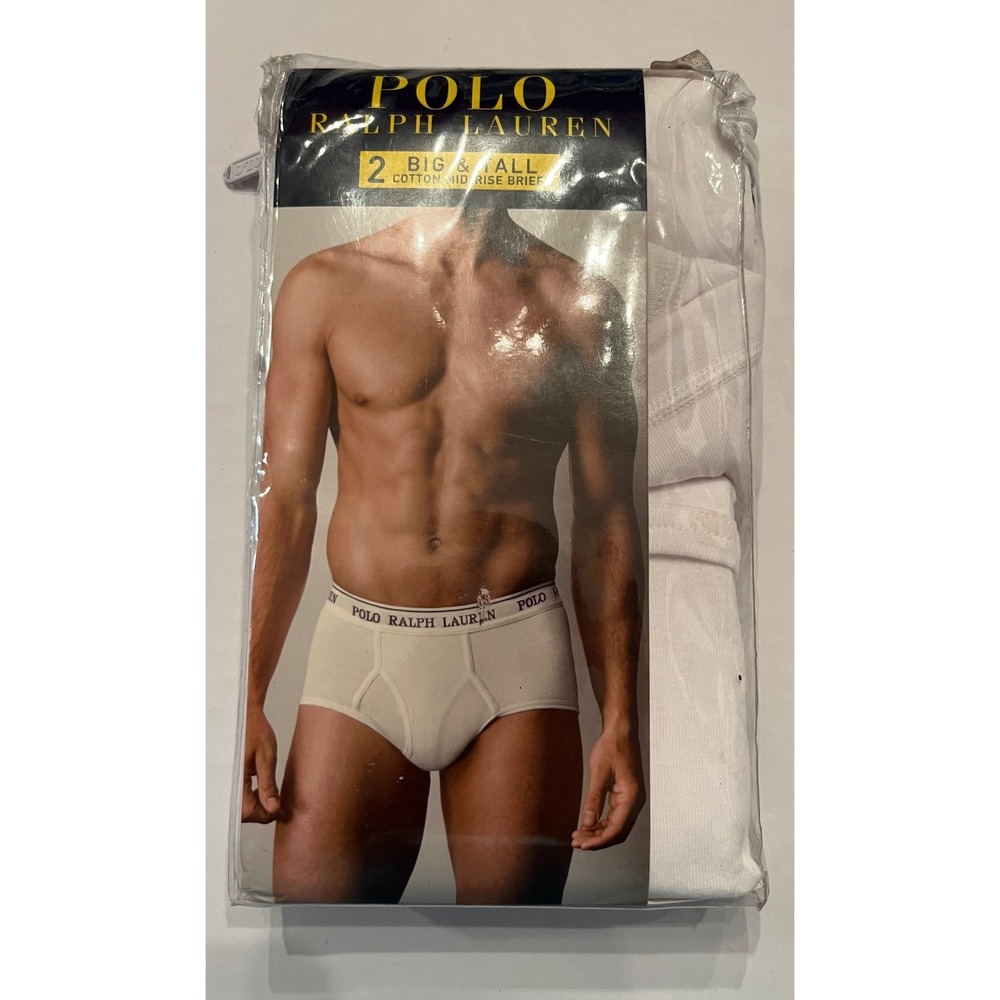 Polo‎ Ralph Lauren 2 Pair White Briefs Big & Tall Size 50 NWT